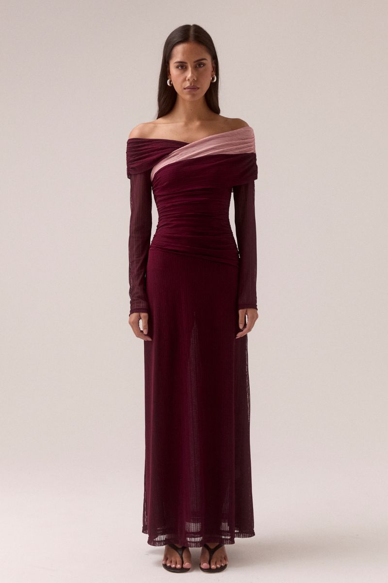 sovere rise mesh long sleeve dress CASCADE MESH DRESS