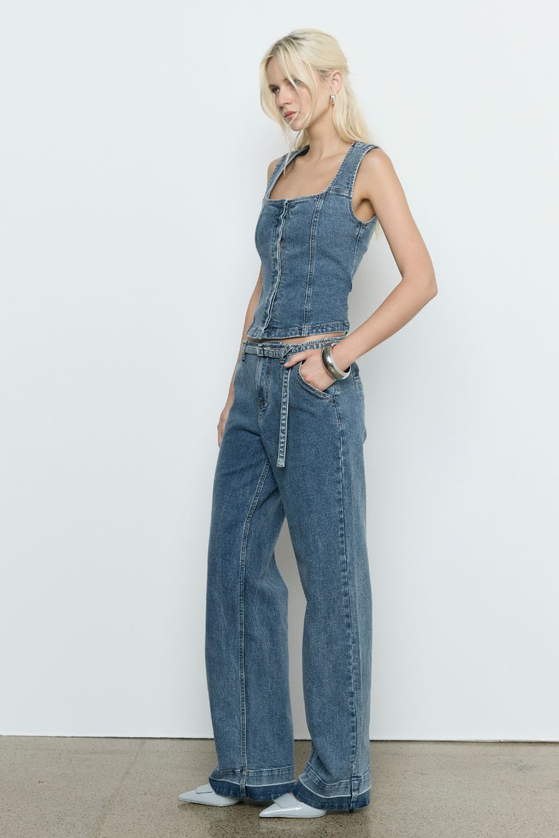 DAWN DENIM BODICE - VINTAGE BLUE