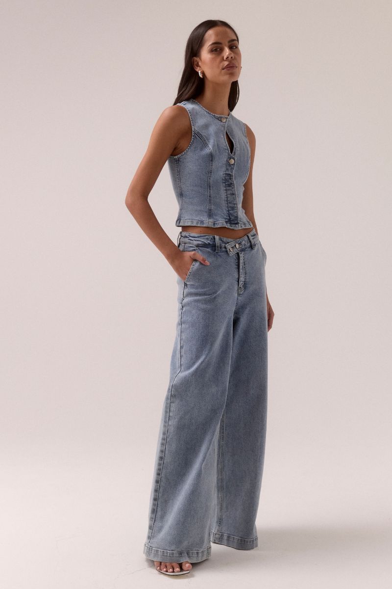 ETCH DENIM BODICE - HERITAGE BLUE