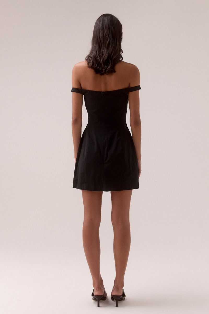 LURE MINI DRESS - BLACK AND WHITE