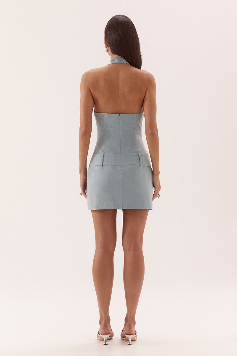 SADIE MINI DRESS - CLOUD BLUE