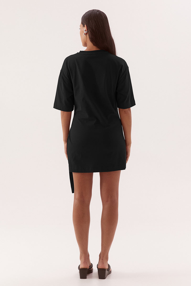 DELANI TEE DRESS - BLACK