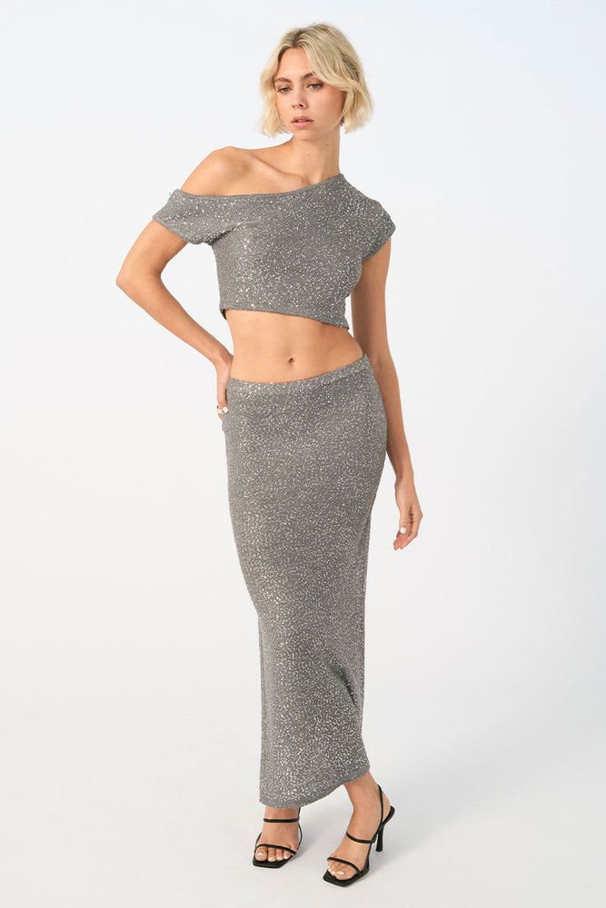 Sovere women's Clothing Sydney Gleam Skirt Silver