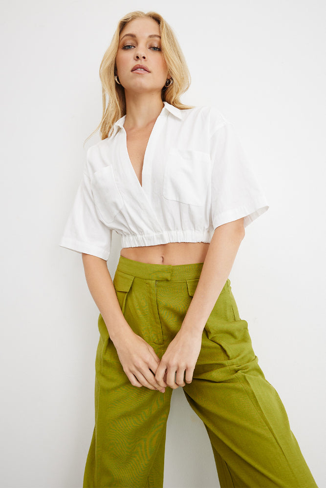 Sovere women's Clothing Sydney Shift Crop Shirt White