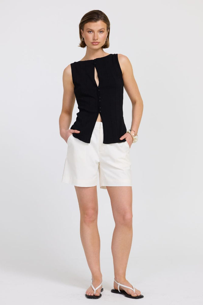 TRANQUIL KNIT TOP - BLACK