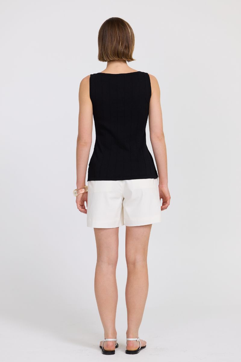TRANQUIL KNIT TOP - BLACK