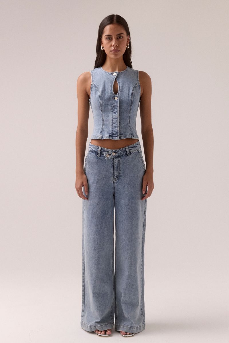 ETCH DENIM BODICE - HERITAGE BLUE