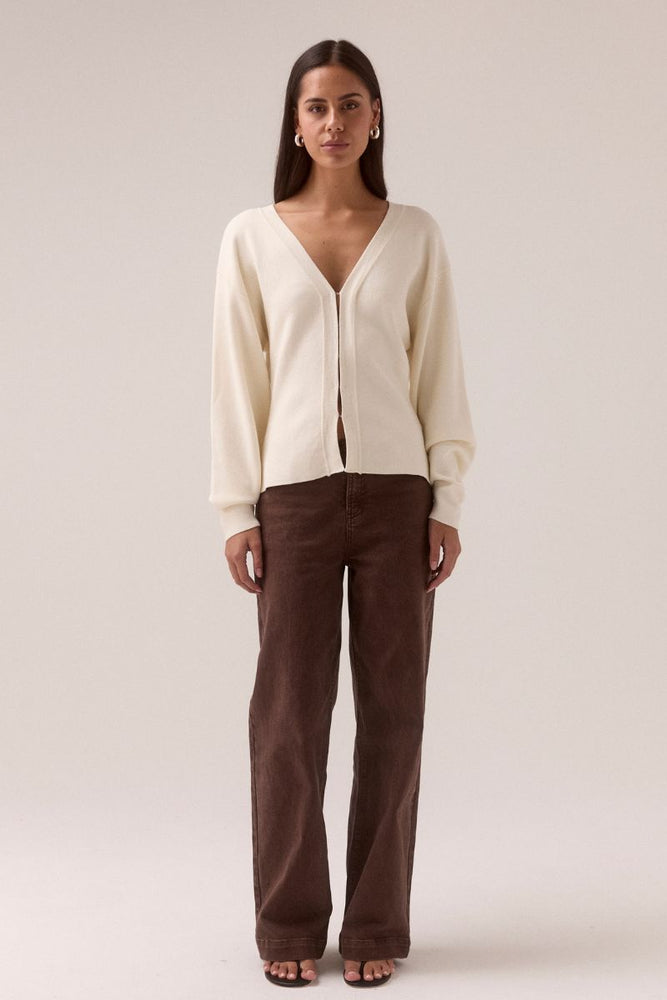 SENTIMENT KNIT CARDI - CHALK