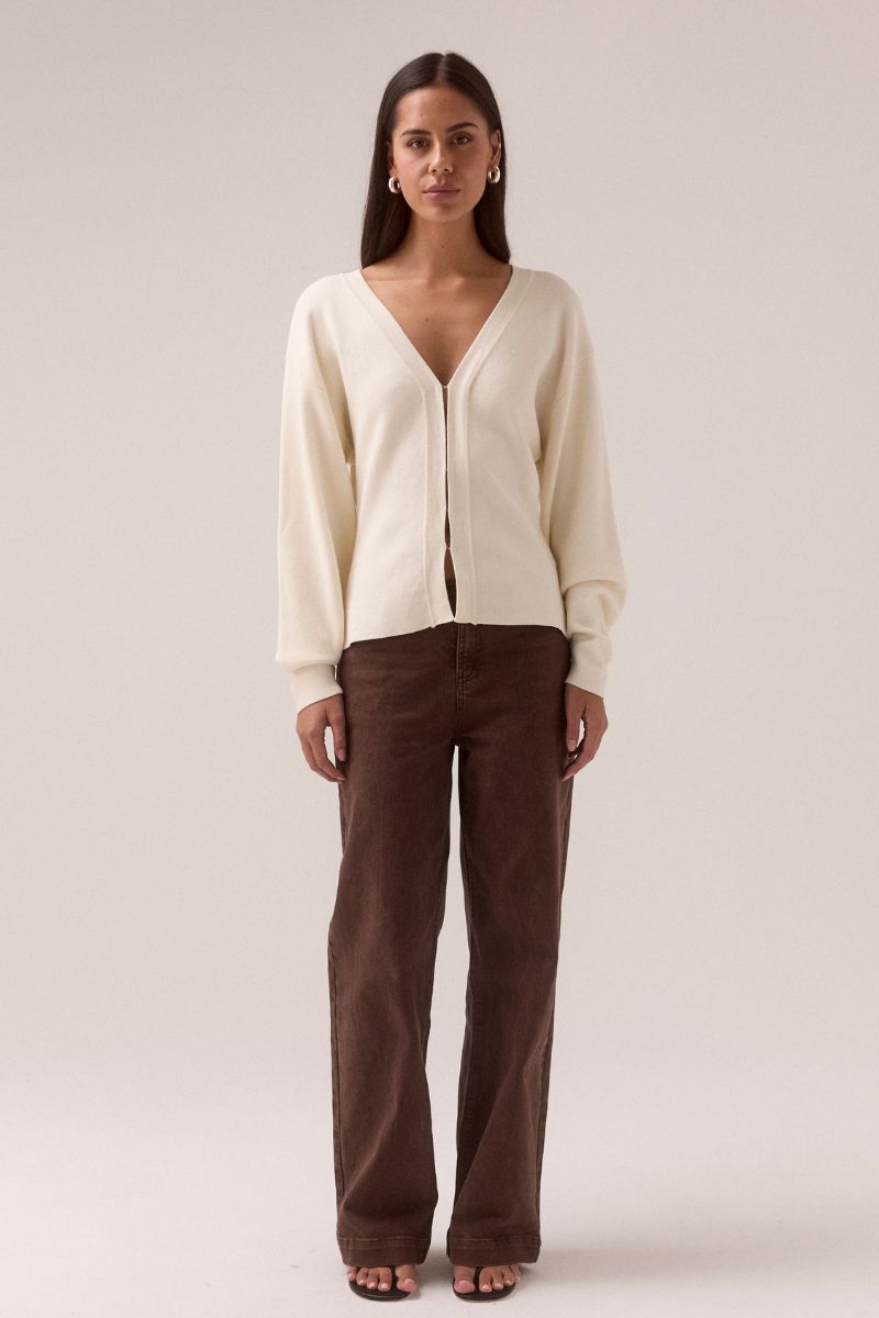 SENTIMENT KNIT CARDI - CHALK