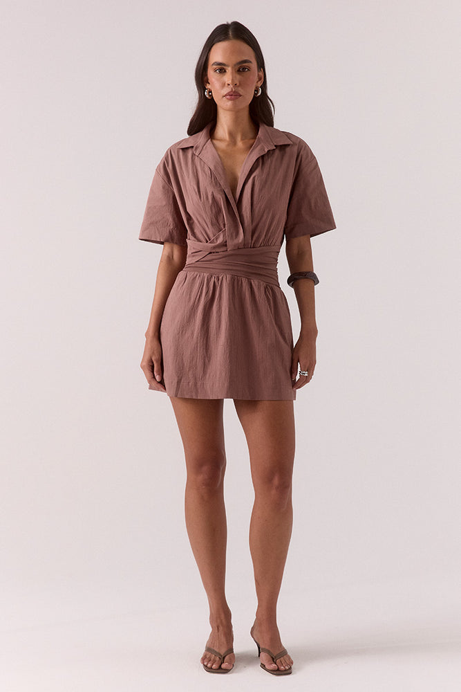 ATLAS MINI DRESS - MOCHA