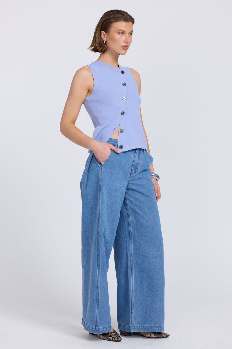 ASTRID KNIT TOP - PACIFIC