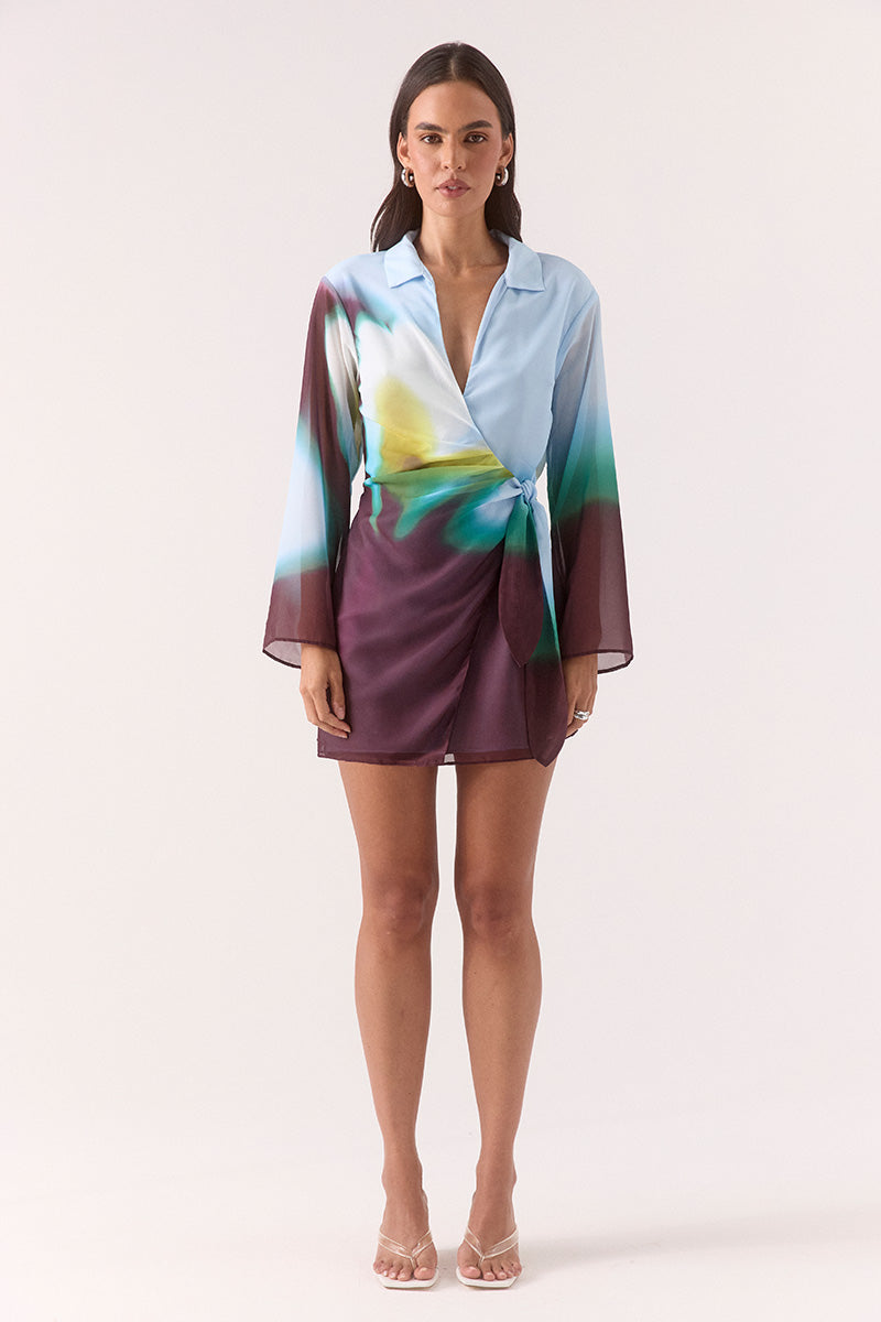 ZINNIA SHIRT DRESS - AZURE