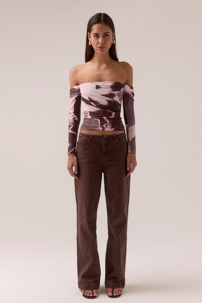 AFTERLIGHT LONG-SLEEVE TOP - RAISIN