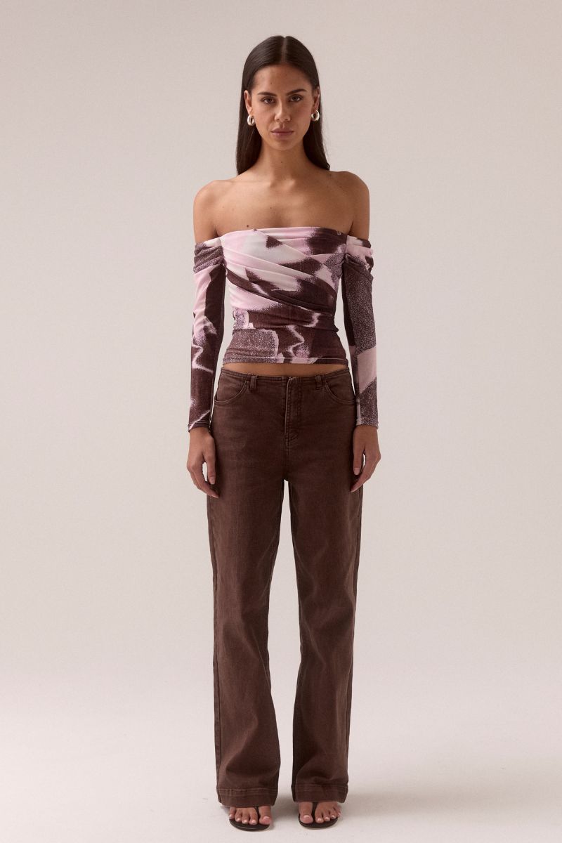 AFTERLIGHT LONG-SLEEVE TOP - RAISIN