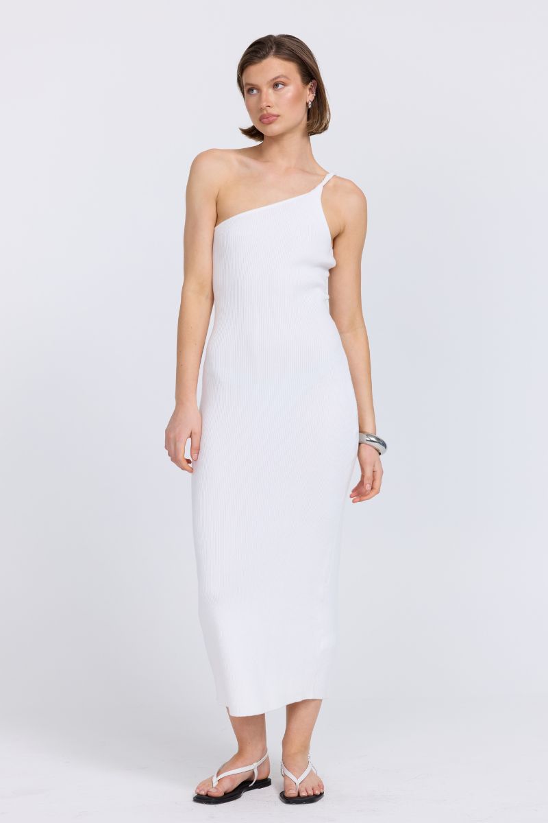 DUALITY LAYERED DRESS - PACIFIC BLUE/OFFWHITE