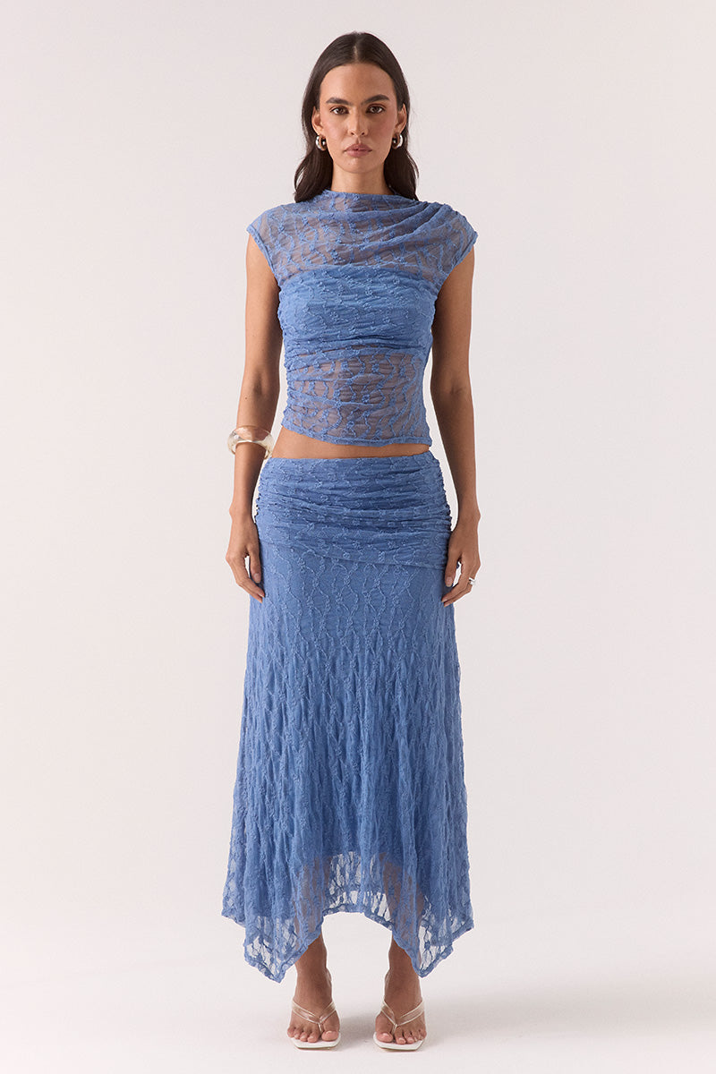 LOWRI TOP - SLATE BLUE
