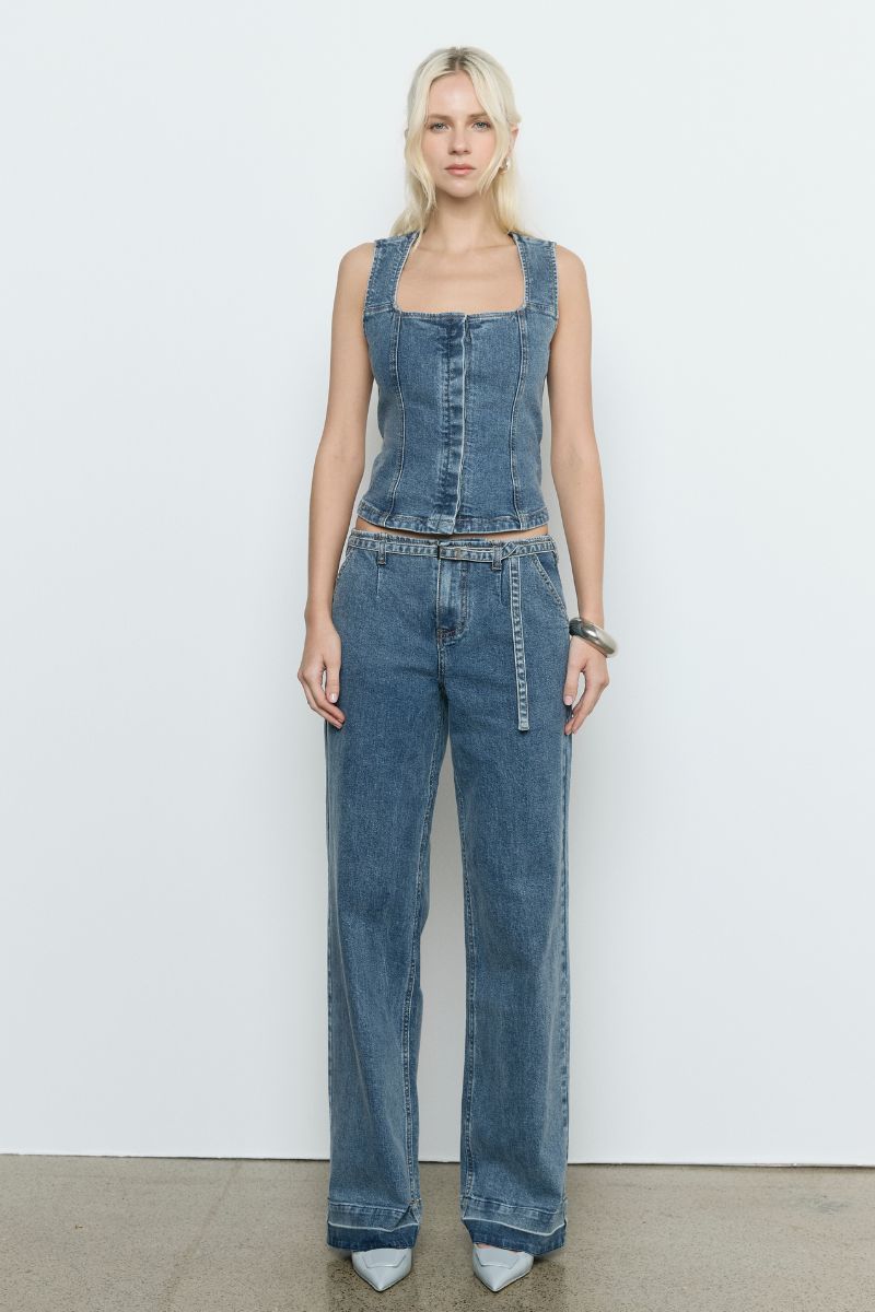 DAWN DENIM BODICE - VINTAGE BLUE