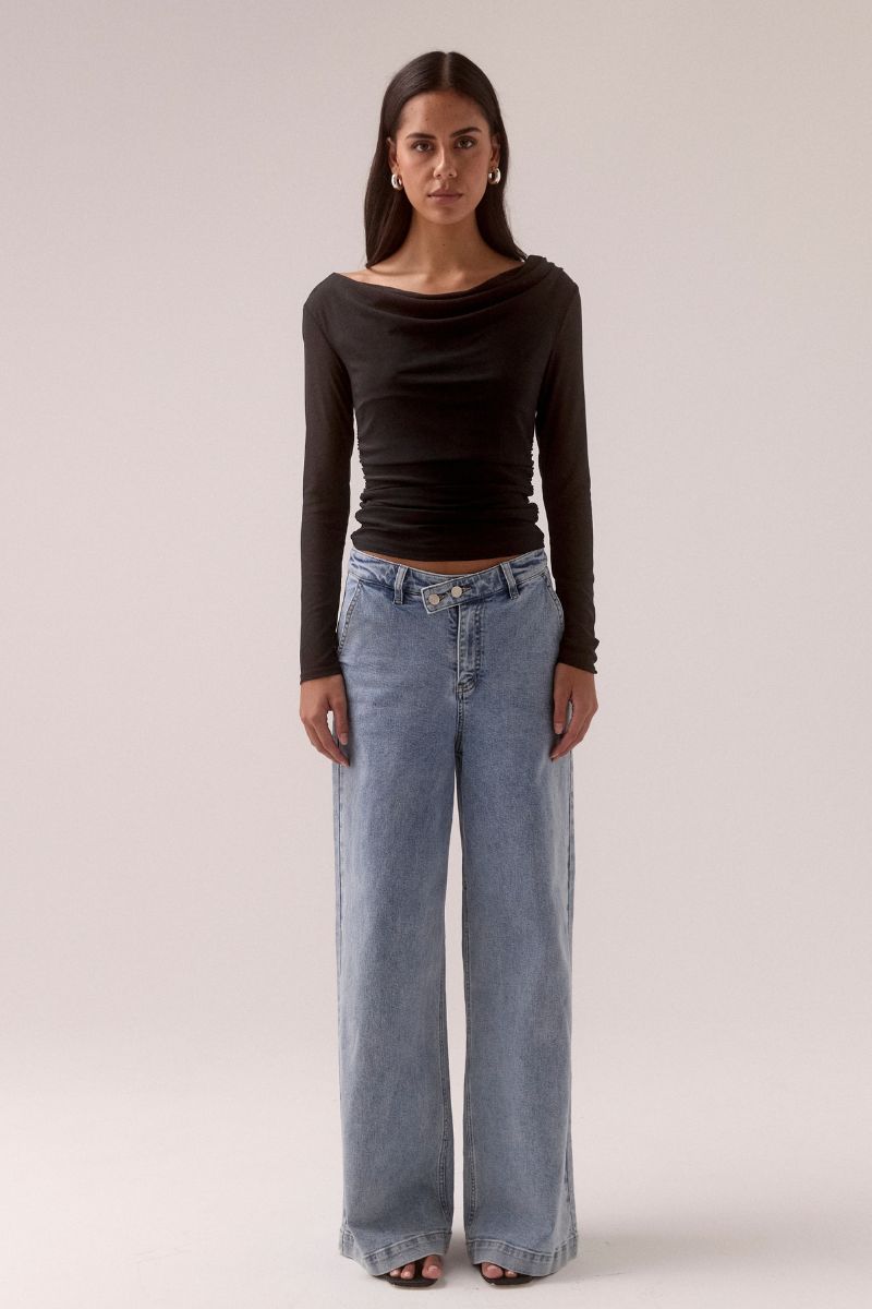 MYRIAD COWL LONG SLEEVE - BLACK