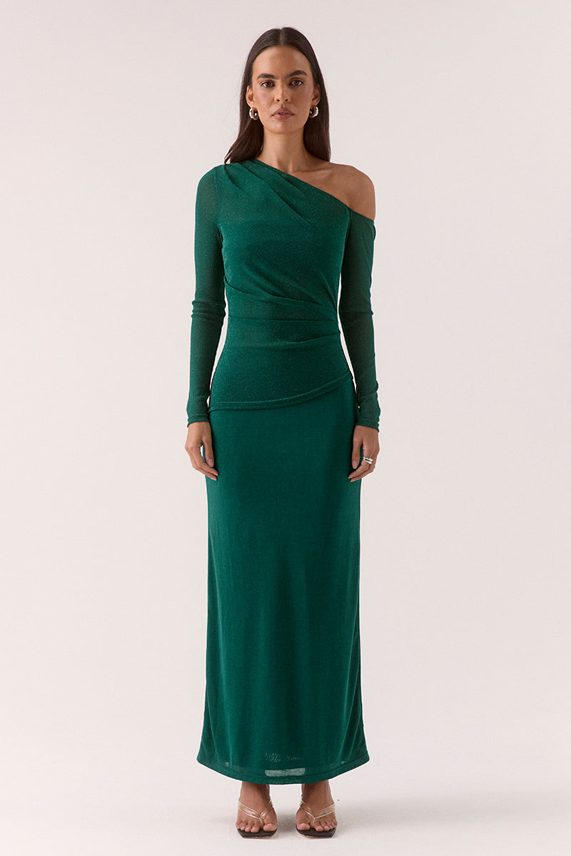 ZEYA LONG SLEEVE DRESS - EVERGREEN