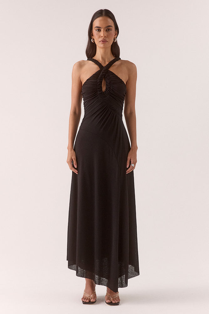 ALORA MIDI DRESS - BLACK