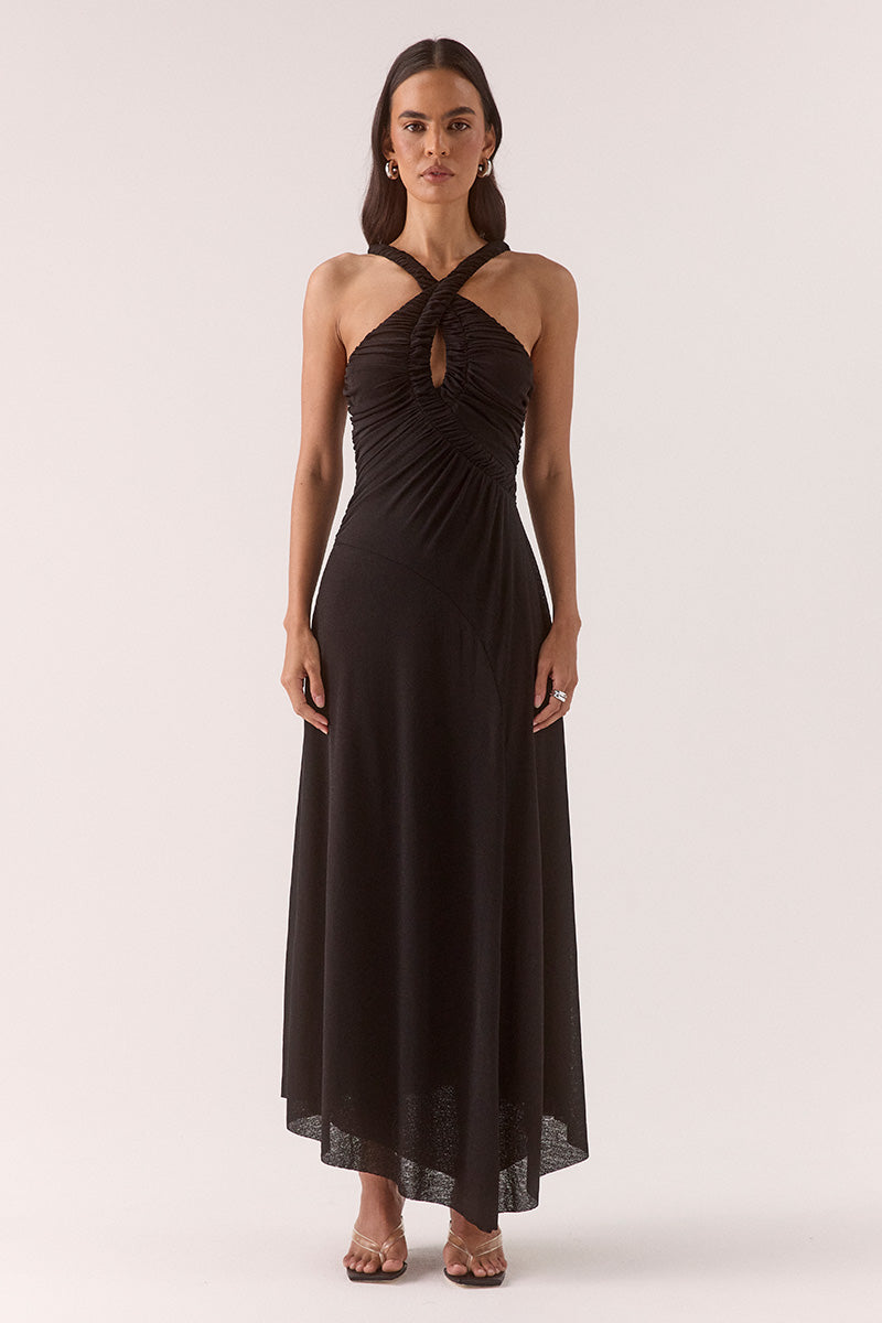 ALORA MIDI DRESS - BLACK