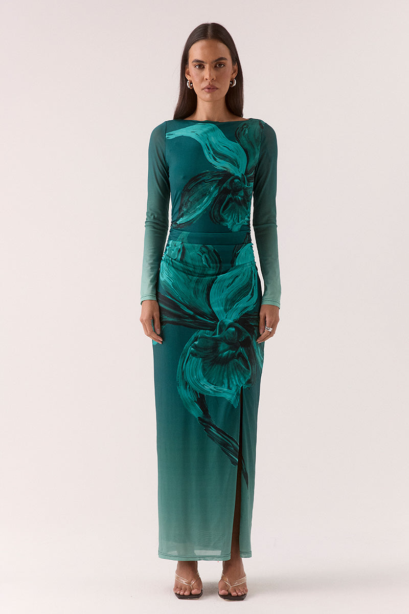 FLORENCE LONGSLEEVE DRESS - EVERGREEN