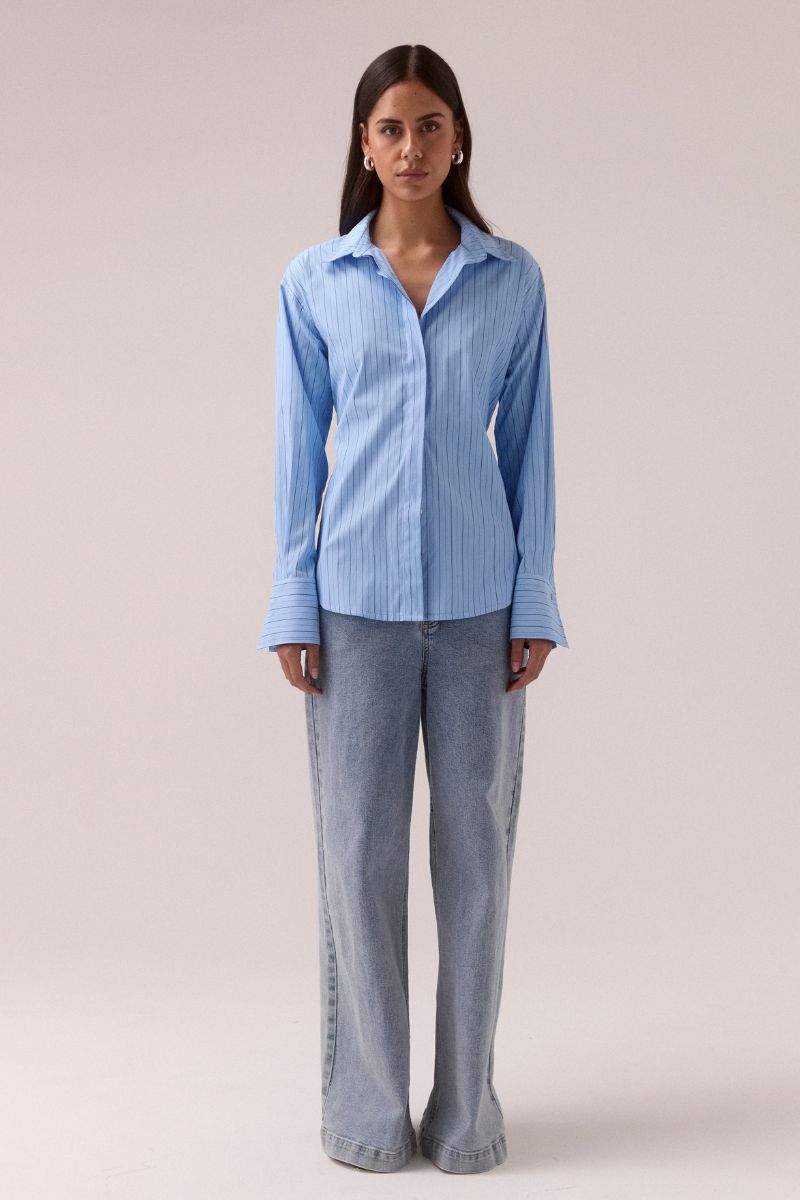 BRYNN SHIRT - VENICE BLUE STRIPE
