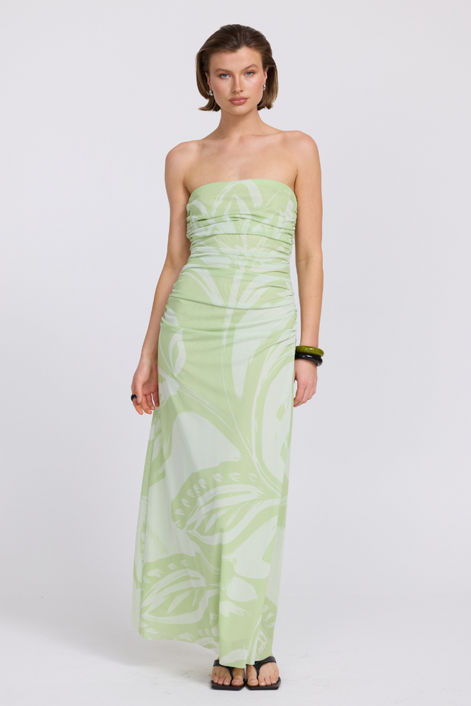 
                      
                        FLORA STRAPLESS DRESS - ALOE
                      
                    