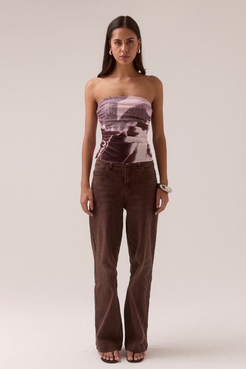 AFTERLIGHT MESH BODICE - RAISIN
