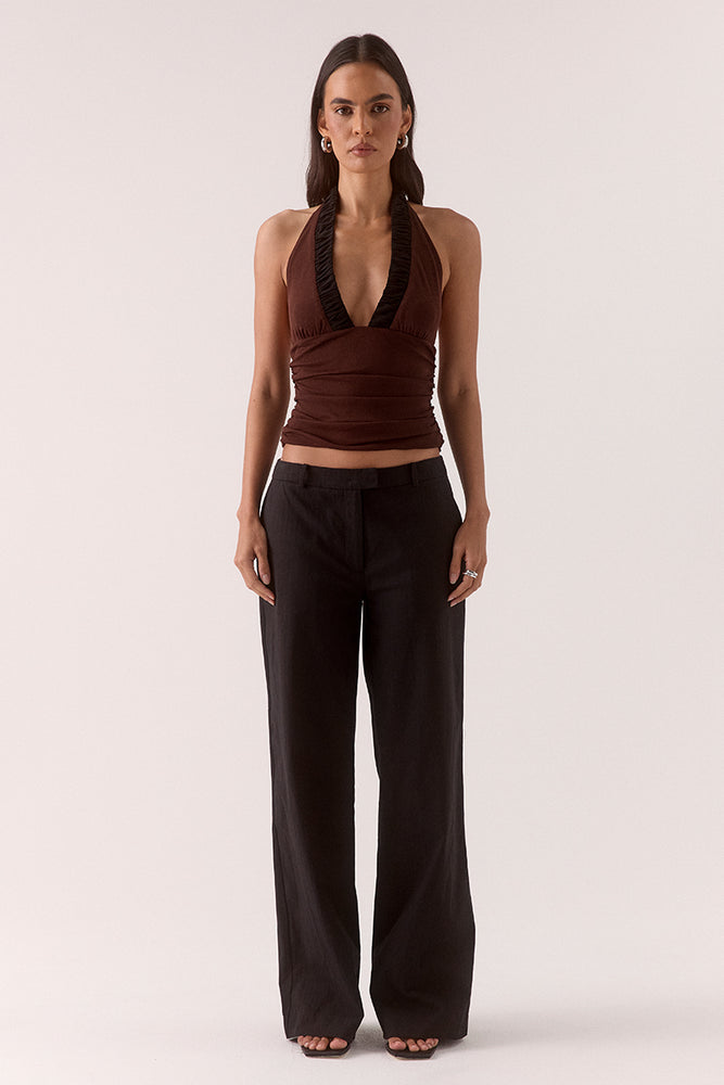 ALORA TOP - GANACHE / BLACK