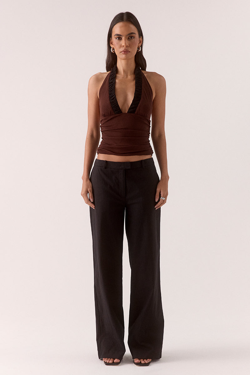 ALORA TOP - GANACHE / BLACK