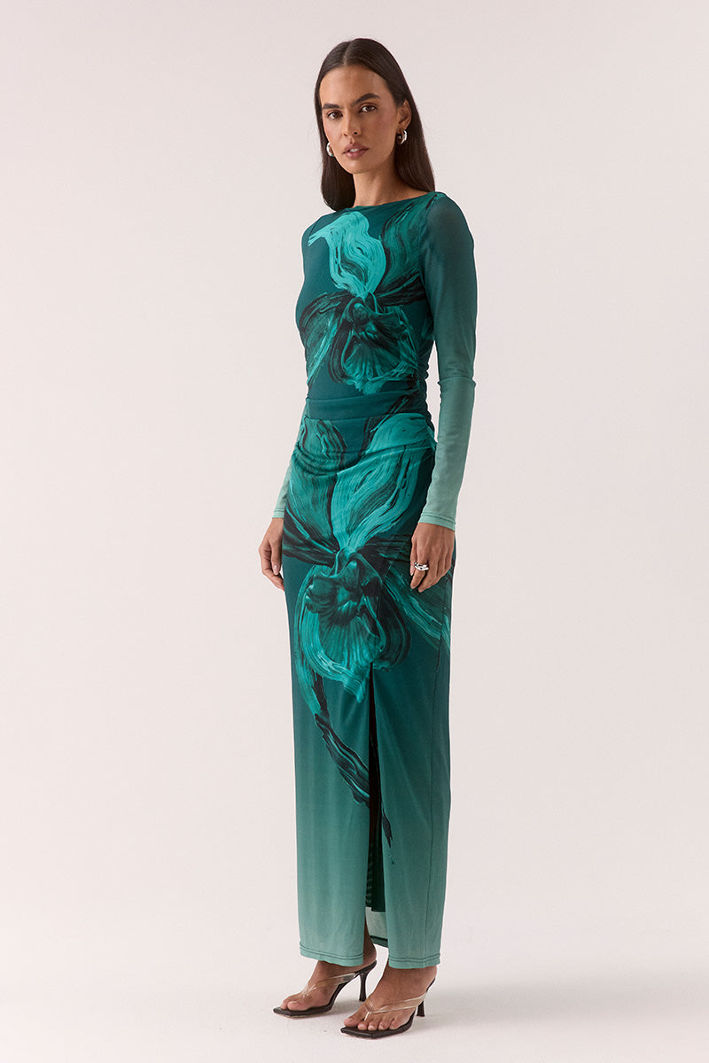 FLORENCE LONGSLEEVE DRESS - EVERGREEN