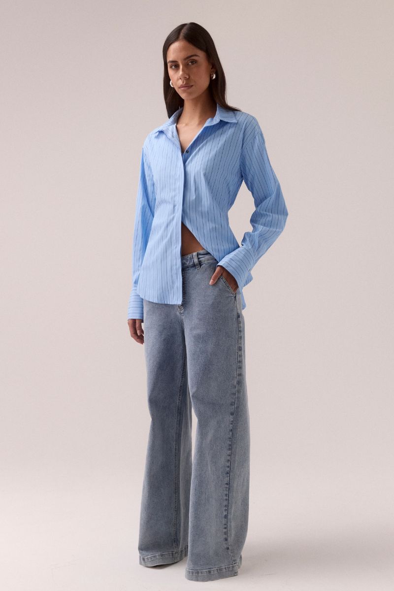 BRYNN SHIRT - VENICE BLUE STRIPE