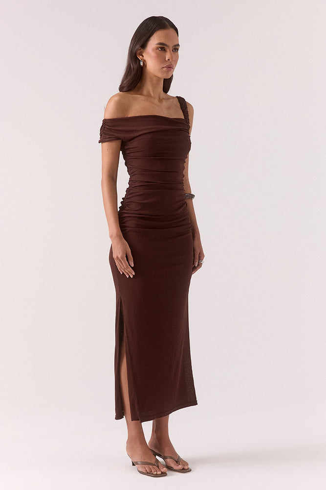 
                      
                        RUA ASYM DRESS - GANACHE
                      
                    