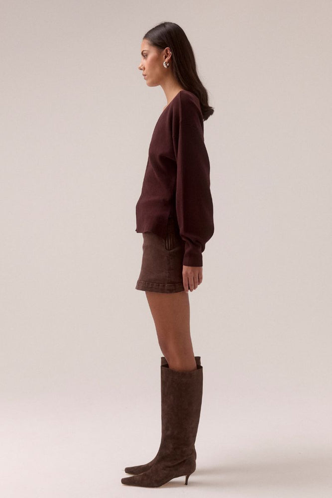 
                      
                        SENTIMENT KNIT CARDI - PLUM
                      
                    