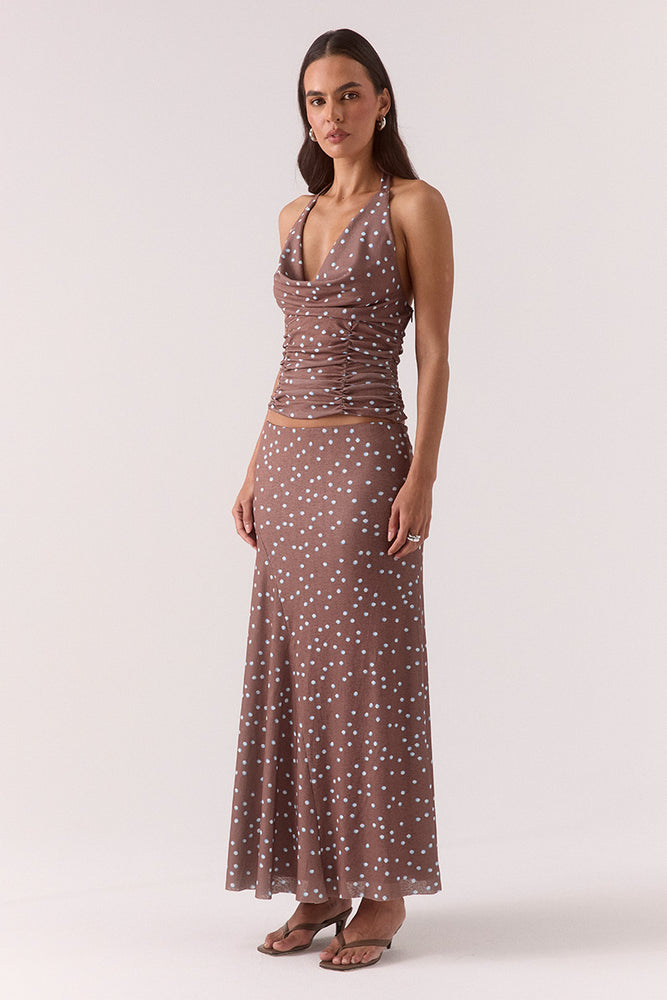 
                      
                        DELILAH SKIRT - MOCHA POLKA DOT
                      
                    