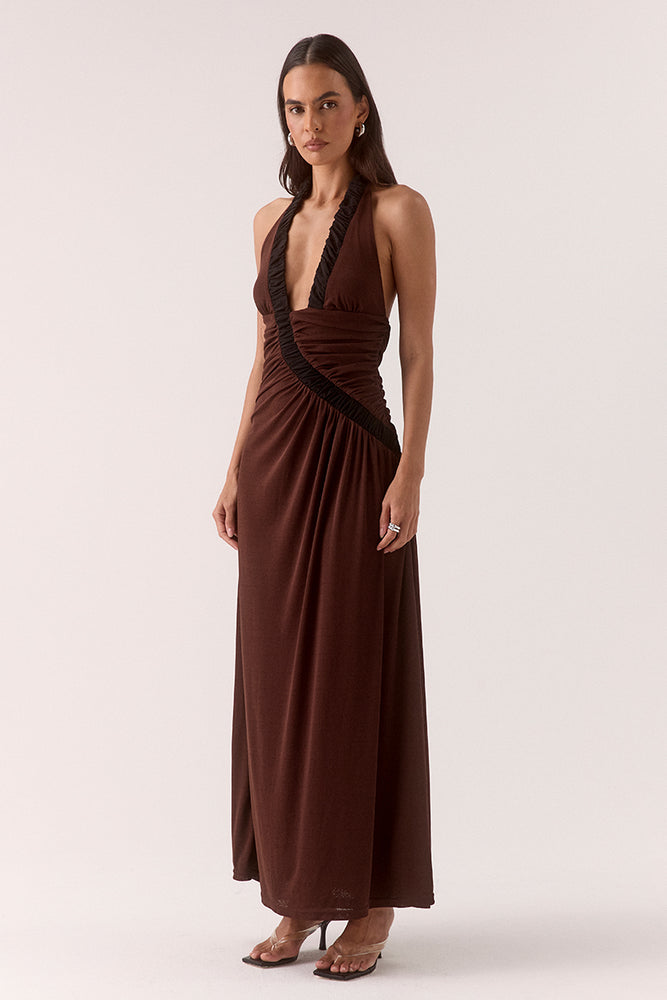 
                      
                        ALORA MAXI DRESS - GANACHE / BLACK
                      
                    