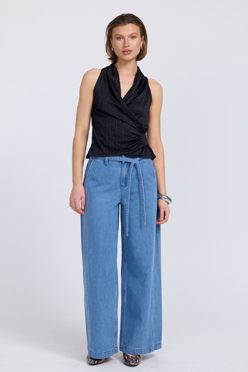 NOSTALGIA MESH TOP - BLACK