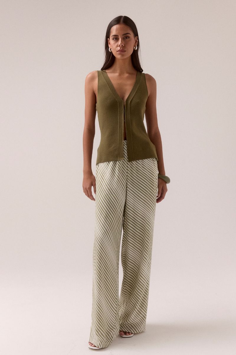 VISTA PANTS - OLIVE STRIPE