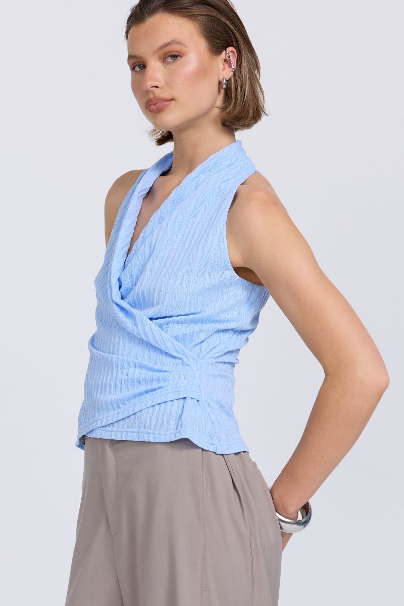 NOSTALGIA MESH TOP - SKY