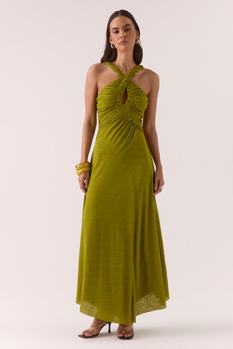 ALORA MIDI DRESS - VERDE