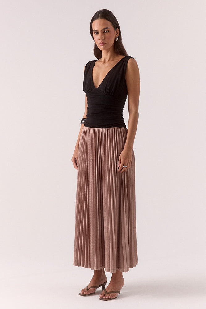 
                      
                        DIONE DRESS - BLACK / MOCHA
                      
                    