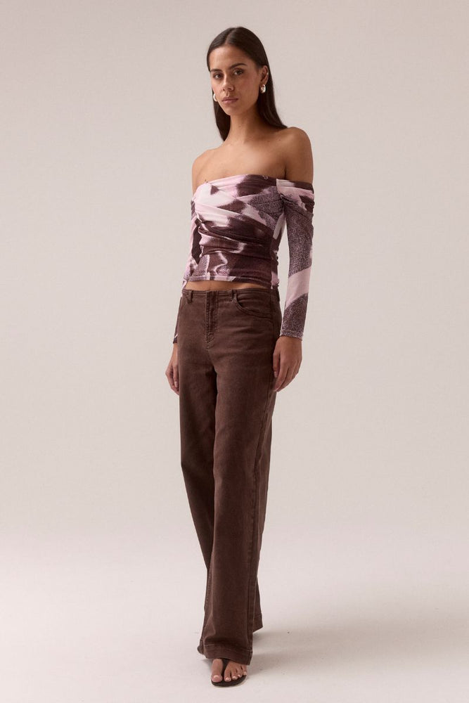 AFTERLIGHT LONG-SLEEVE TOP - RAISIN