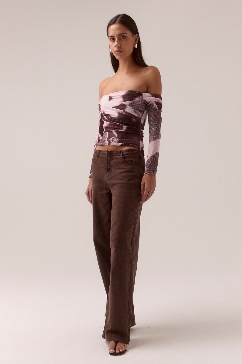 AFTERLIGHT LONG-SLEEVE TOP - RAISIN