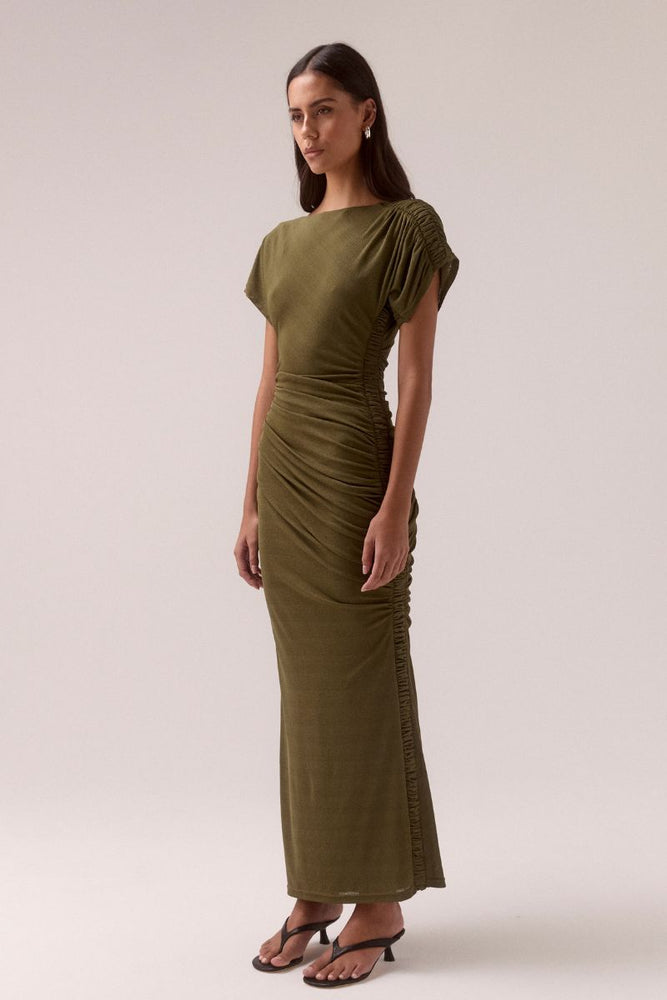 
                      
                        RUA OFF SHOULDER DRESS - OLIVE
                      
                    