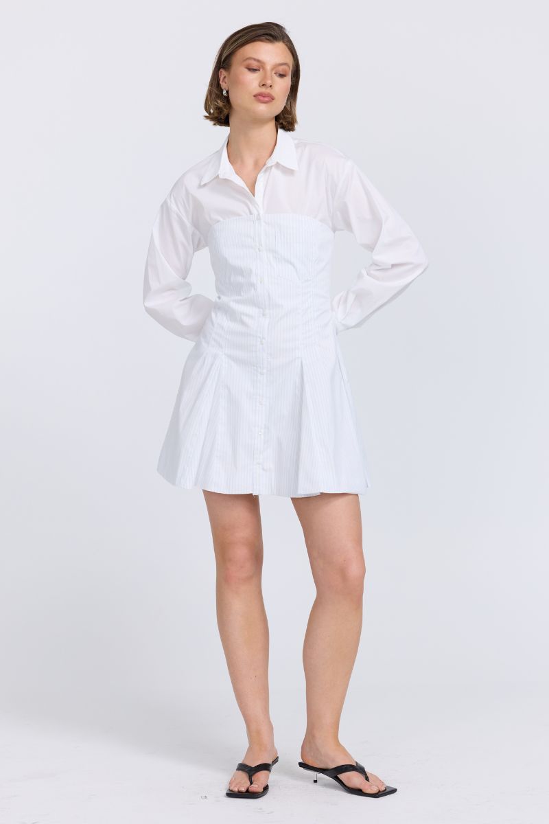 PERPETUAL SHIRT DRESS - WHITE