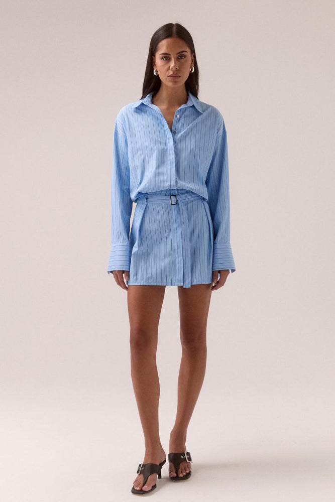 BRYNN SHIRT DRESS - VENICE BLUE STRIPE
