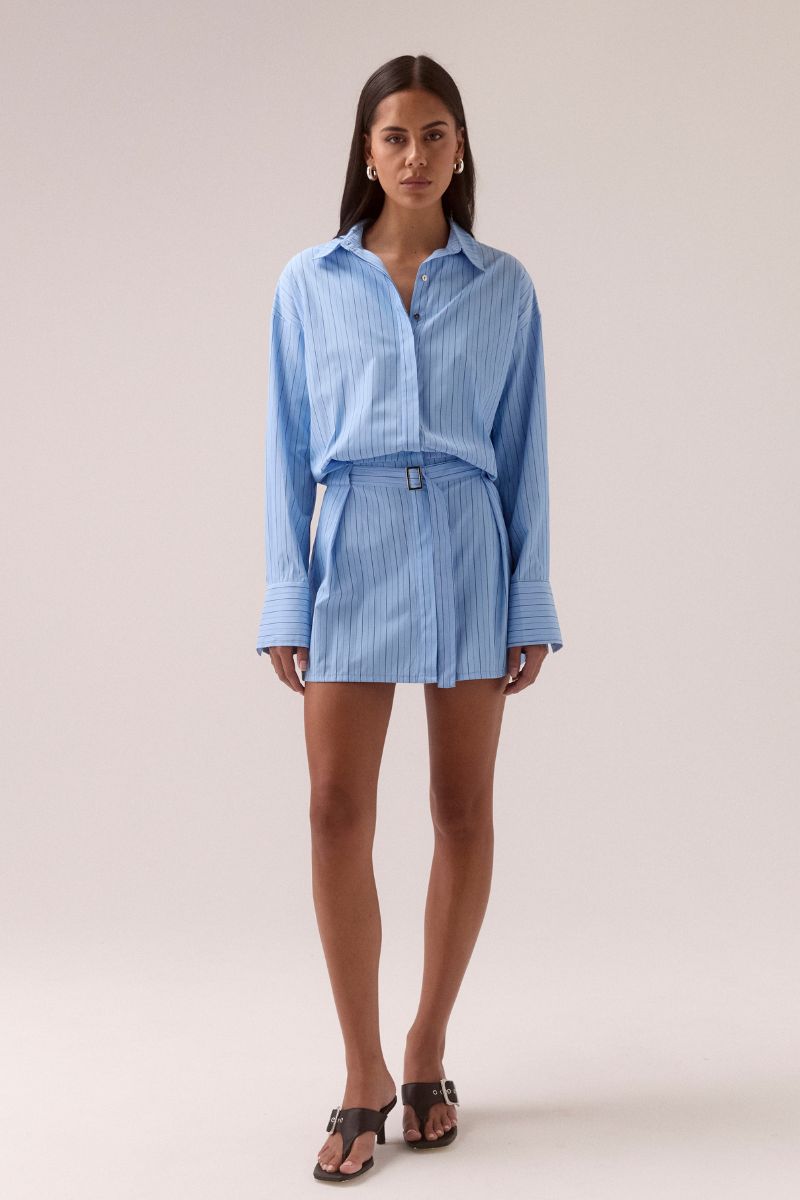 BRYNN SHIRT DRESS - VENICE BLUE STRIPE