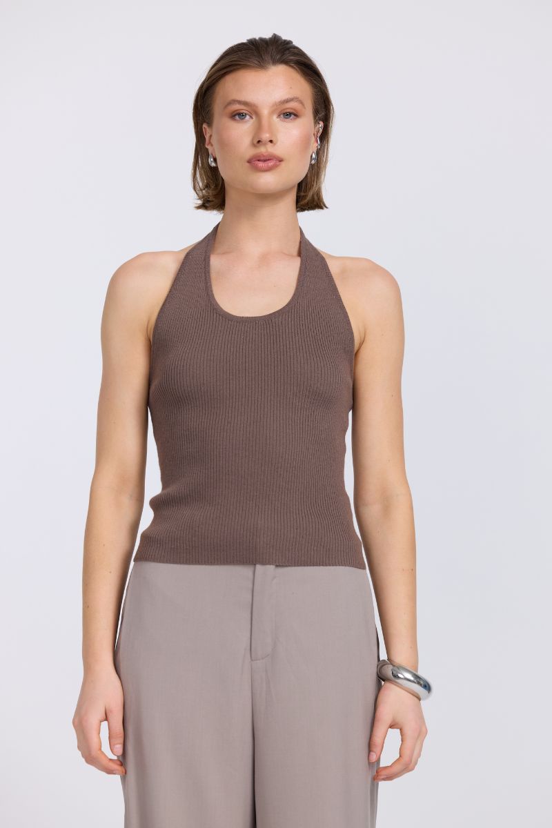 DUALITY KNIT CARDI SET - TRUFFLE