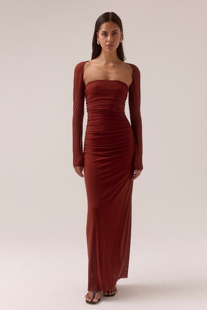 MYRIAD BOLERO DRESS - CINNAMON